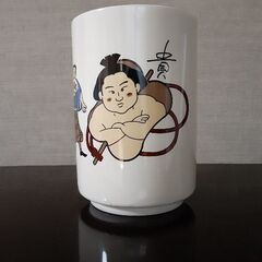相撲キャラクター☆若貴兄弟　 湯飲み 陶器製の画像
