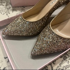 Diana ゴールド　グリッター　パンプス　8cmヒール　24cmの画像