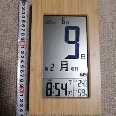 アデッソ　ひめくり電波時計　デジタル　時計　温度　湿度　