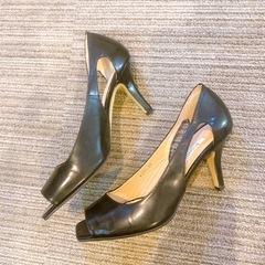 ROSSINI ロッシーニブラック オープントゥ パンプス　25cmの画像