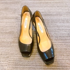 ROSSINI ロッシーニブラック オープントゥ パンプス　25cm