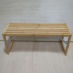 美品　無印　竹材　フリーラック　一段の画像