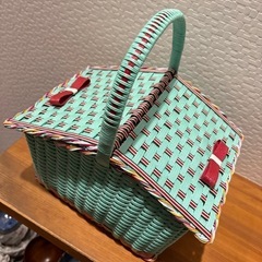 エコクラフト　手作りカゴの画像