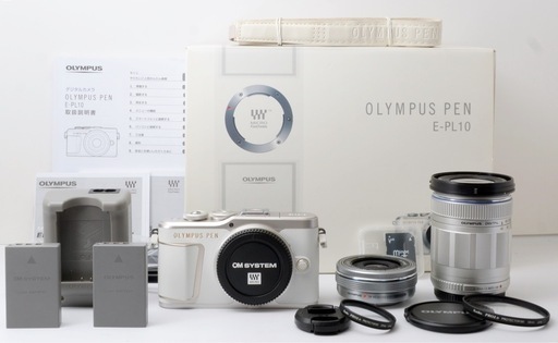 可愛いホワイト！OLYMPUS E-PL10★望遠レンズ付き★Wi-Fi内蔵  1ヶ月動作補償あり！ 安心のゆうパック代引き発送！ 送
