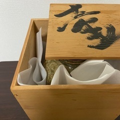 陶器 花器／未使用 木箱付／備前焼風 土物／フラワーベース／和モダンインテリアの画像