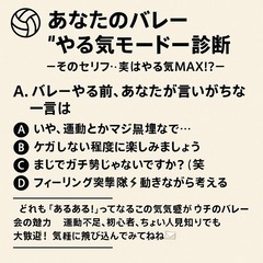 🏐【あなたのバレー”やる気モード”診断】 〜そのセリフ…実…