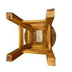 シバイヌ ラウンド スツール 木製 イス 約φ25×H25～26cm 基本引き取り限定 神奈川県横須賀市の画像
