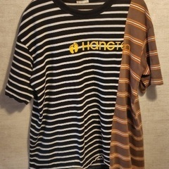 Hangten ストライプ切替 Tシャツ