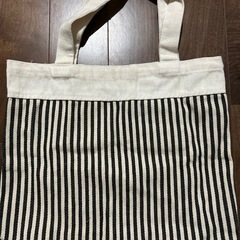【未使用】ハンドメイド　ストライプエコバッグの画像