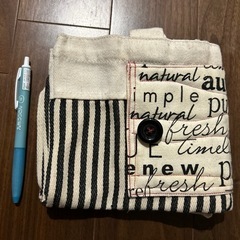 【未使用】ハンドメイド　ストライプエコバッグの画像
