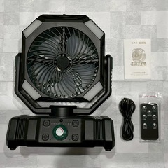 キャンプ 扇風機 ミスト コードレス 吊り下げ サーキュレーター アウトドアの画像