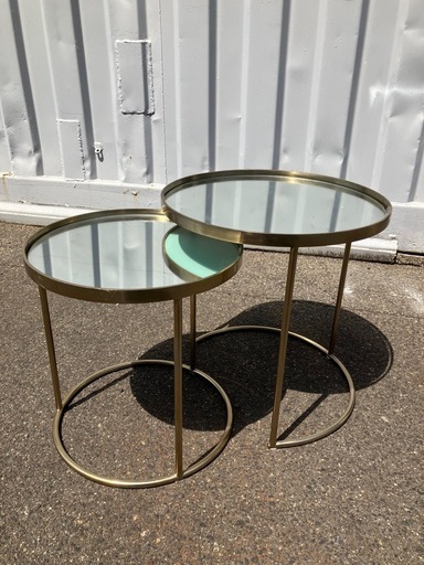 ZARA  ミラーネストテーブル 2個セット 鏡　ラウンドテーブル　丸テーブル