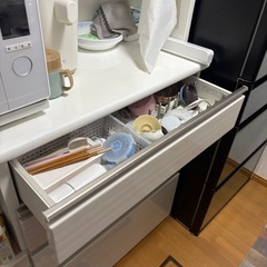 食器棚　キッチンボード ニトリ ポスティア 120KB WHの画像