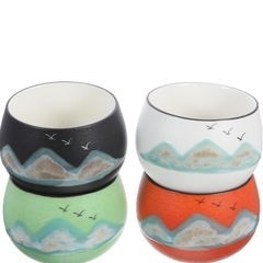 【新品未使用】万里江山 陶器製湯呑みセットの画像