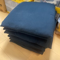 汚れあり ダークブルー座布団 7枚セット