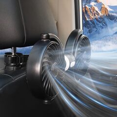 車用扇風機 双頭 車載扇風機 独立制御 360°回転可能