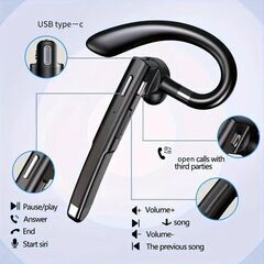 1 / 6 ワイヤレスヘッドフォン5.3Bluetoothハンズフリー専用内蔵HDマイクの画像