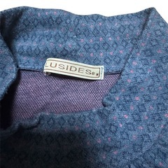 LUSIDES ブルー パターン入り ハイネック長袖の画像