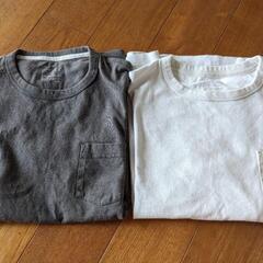 【まとめ売り】 無印良品　メンズ L　Tシャツ 2枚　ダークグレー 白