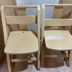 オカムラ　学習椅子　木製　2脚