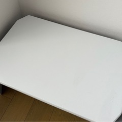 ホワイト　折りたたみローテーブル