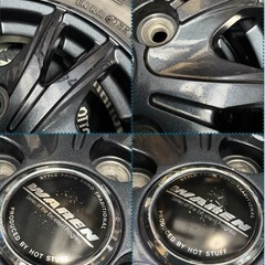 ①軽トラ・箱バン用の新品ゴツゴツタイヤと中古ホイールとナット付きの画像