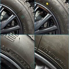 ①軽トラ・箱バン用の新品ゴツゴツタイヤと中古ホイールとナット付きの画像