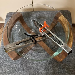 サラダボウル　ガラス製　トング付　の画像