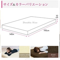 ベッド　マットレス　ダブルサイズ　高反発　カバー付きの画像