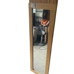 0円 全身鏡 木目