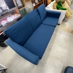 0074 3人掛けソファ ブルー