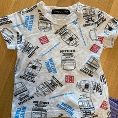電車デザイン Tシャツとショートパンツセットの画像