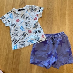 電車デザイン Tシャツとショートパンツセット