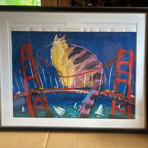 マイケルルー　猫　画題Fuzzy on GG Bridge マイケルルー猫画題Fuzzy on GG Bridge (さっち) 糸島の家具の