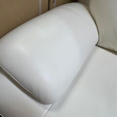 40,000】大塚家具 本革 3人掛けソファ 白