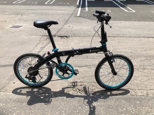 防犯登録解除済み RENAULT　アルミフレーム 20インチ 7段切り替え ライト付き　折りたたみ自転車 防犯登録解除済み RENAULT アルミフレーム 20インチ 7段切り替え