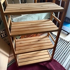 木製4段シェルフ可動棚