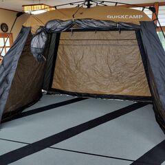  [クイックキャンプ] ワイドスクリーンタープ、テント ワンタッチ 4m×2.8m テント 4人用の画像
