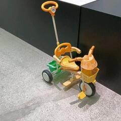 0610-017 三輪車（手押し棒付き）　汚れ有り