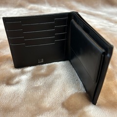 ダンヒルdunhillメンズ二つ折り財布コンパクトウォレットさいふサイフ小銭入有 ブラック黒色系の画像