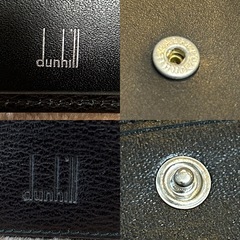 ダンヒルdunhillメンズ二つ折り財布コンパクトウォレットさいふサイフ小銭入有 ブラック黒色系の画像