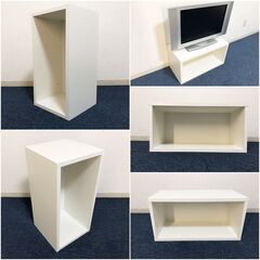 ローボード オープンラック 縦・横置き自在 テレビ台ホワイト 収納棚完成品 リビングボードの画像