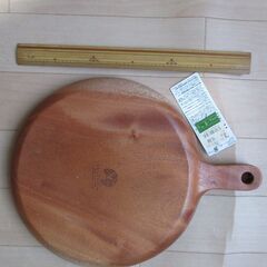 ウッドプレス　ハンドル付プレート　25cm　UP-2679 キャプテンスタッグの画像