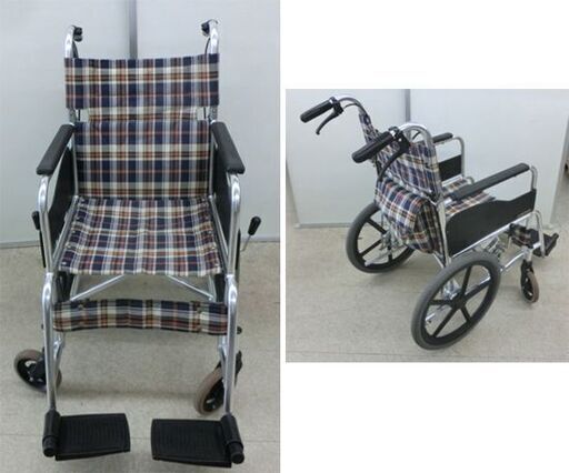 介助式 車いす 松永製作所 アルミMWシリーズ ブラウン系チェック柄 座