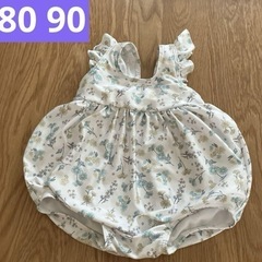 ベビー水着　80 90 オフホワイト小花柄