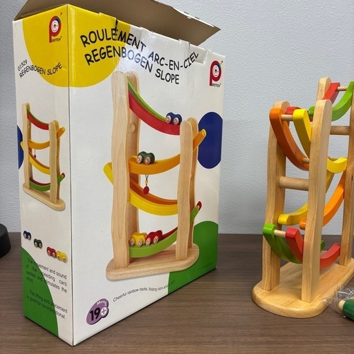 木製玩具 pintoy レインボータワースロープ