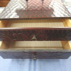 鎌倉彫 ミニドレッサー ミニ鏡台 引出付き 幅25cm 化粧台 札幌 西岡店の画像