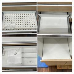 ★北九州、福岡市周辺配送可【松田家具】 レンジボード［1700 バリエレンジ(A) ノーブルオーク］食器棚  キッチン収納  💳自社配送時🌟代引き可💳※現金、クレジット、スマホ決済対応※  の画像