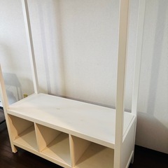 《IKEA＊ヘムネス/オープンワードローブ》ホワイト　ハンガーラックの画像