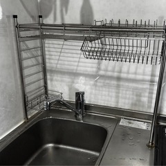 伸縮シンク上ラック　4点セットの画像